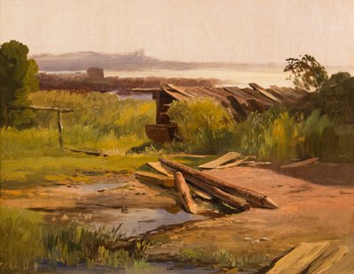 ドイツ、バイエルン州の川の風景または湖の風景 作： Christian Ernst Bernhard Morgenstern